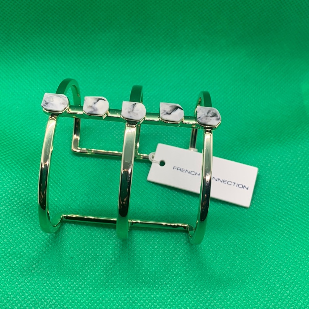 French connection bracelet Gold framed bracelet five stones New
